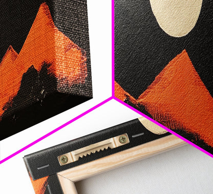 Orange Flying Saucers - UFO Art - Panoramic Print - Cute Alien Art - Nursery Decor