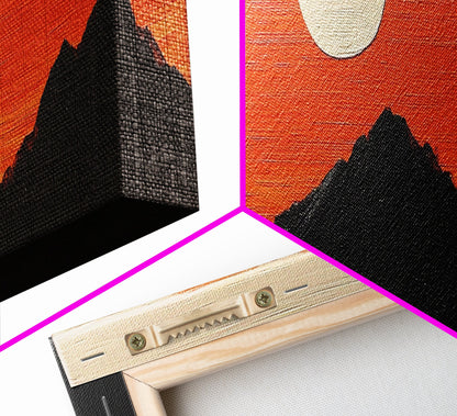 Fun Nursery Decor - Boy's Room Wall Art - Panoramic Flying Saucers or UFOs Art Print - Framed Canvas