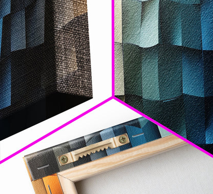 The Beach in my Dreams - Framed Canvas Print - Abstract Geometric Patterns Wall Art