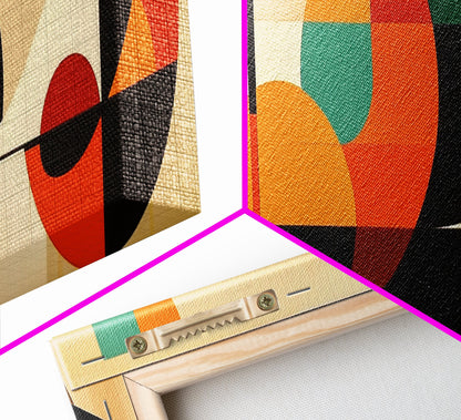 Retro Style MCM Abstract Art, Geometric Patterns, Above Sofa Modern Art, Modern Home Decor, Boho Style Minimalist Wall Art