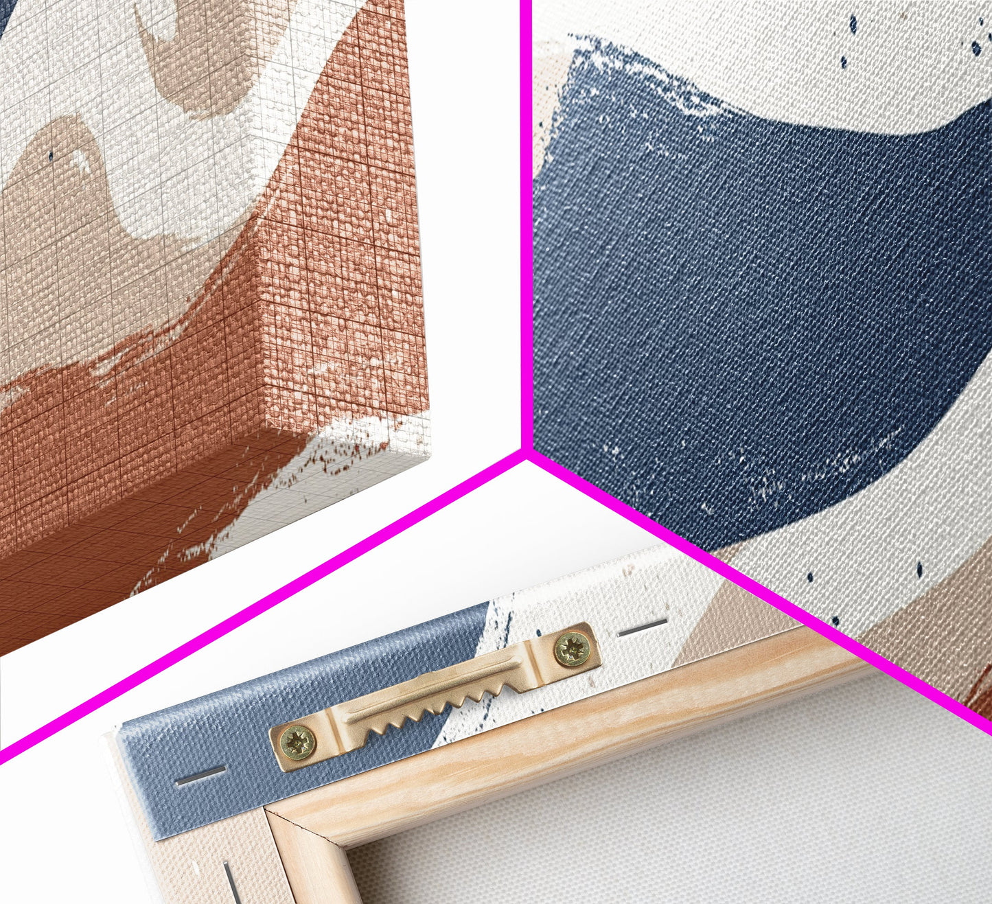 MCM Artwork - Abstract Art - Framed Canvas Print - Wood Framed Mid Century Modern Art - Large Geometric Art, Paint Splotches