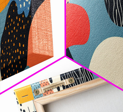 90s Style Retro Abstract Art - Framed Canvas Print - Modern Home Decor - Minimalist Wall Art - Modern Above Sofa Wall Art