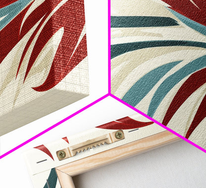 Feathers - Framed Art Deco Canvas Print - Wood Framed Art - Extra Wide Panoramic Art - Oversized Art For Large Space