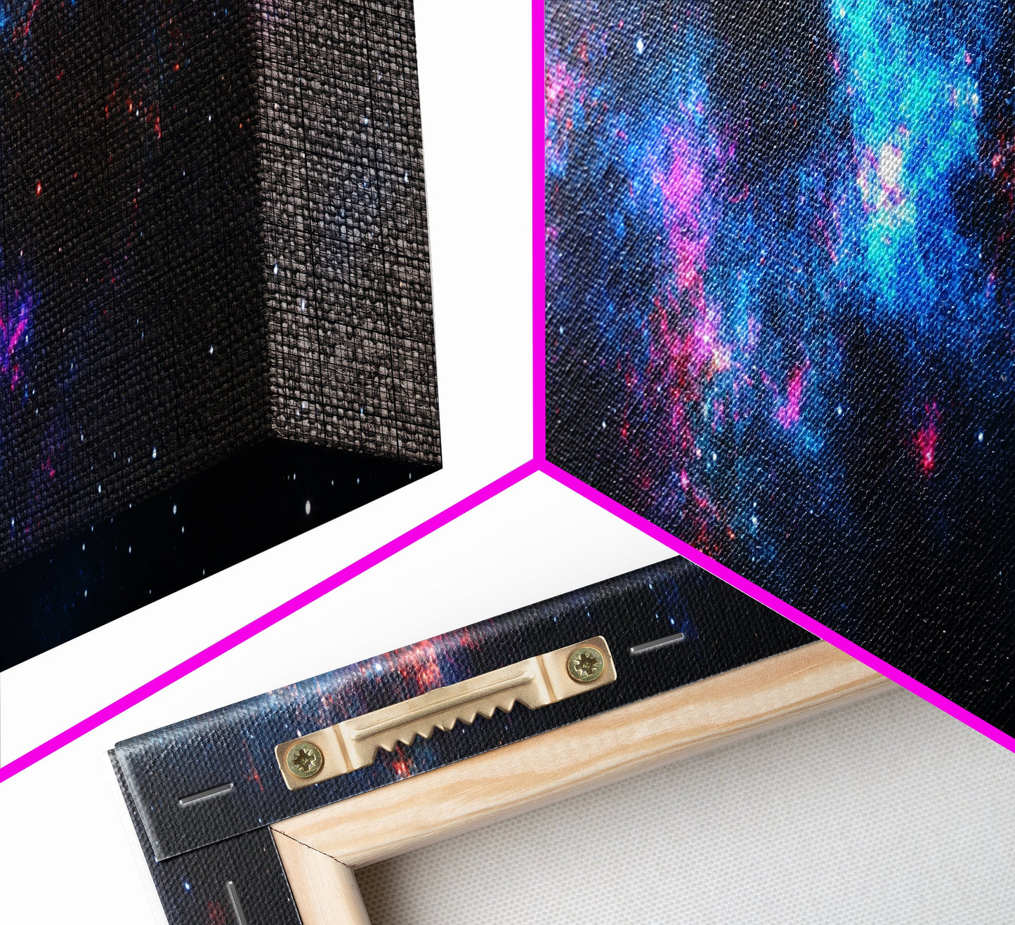 Galaxy Print Wall Art, Space Decor, Scifi Wall Art Framed Canvas Print, Universe and Stars Panoramic Wall Art