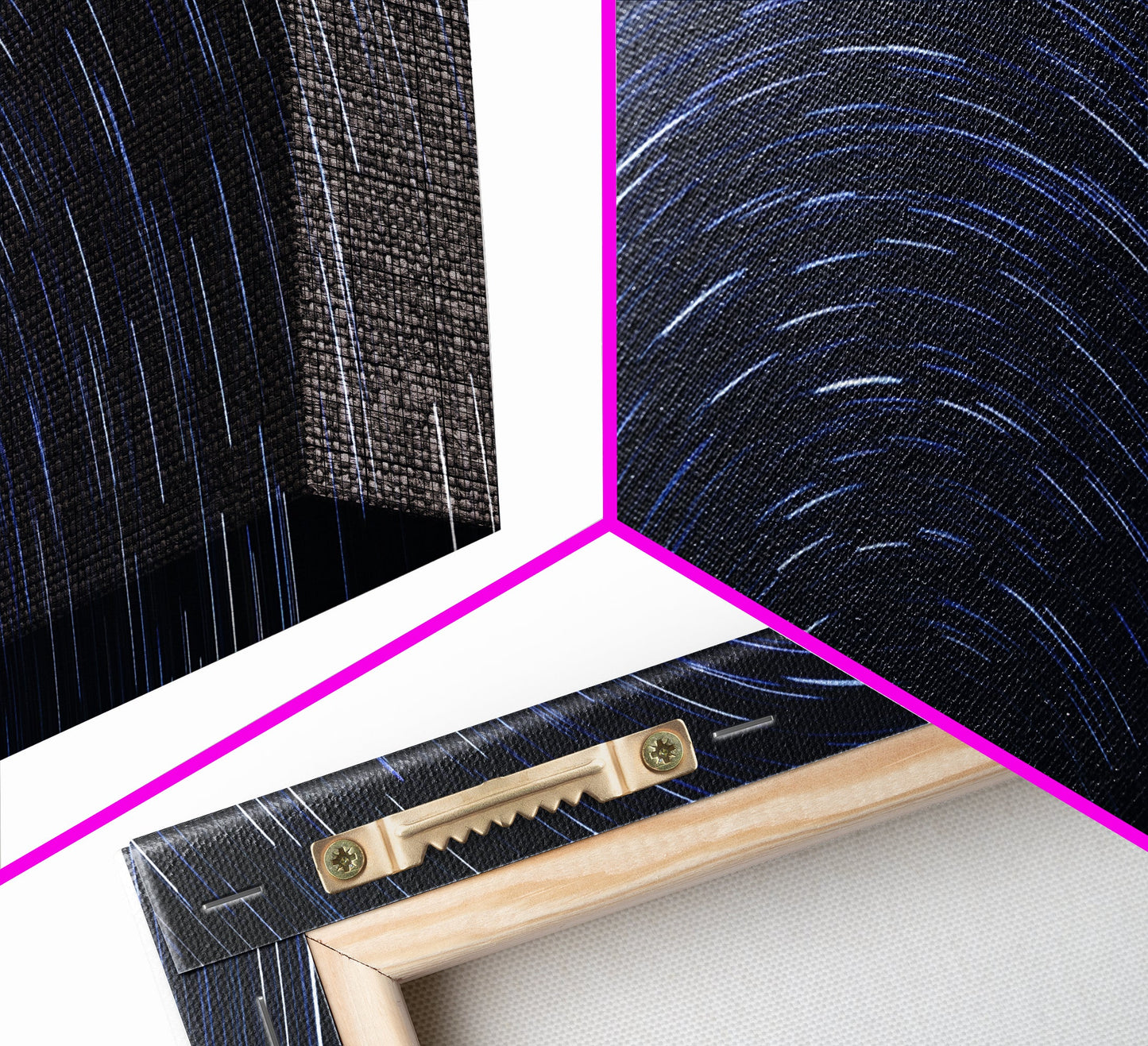 Spiral Of Stars Framed Canvas Print, Timelapse Photography Style Print, Oversized Living Room Decor