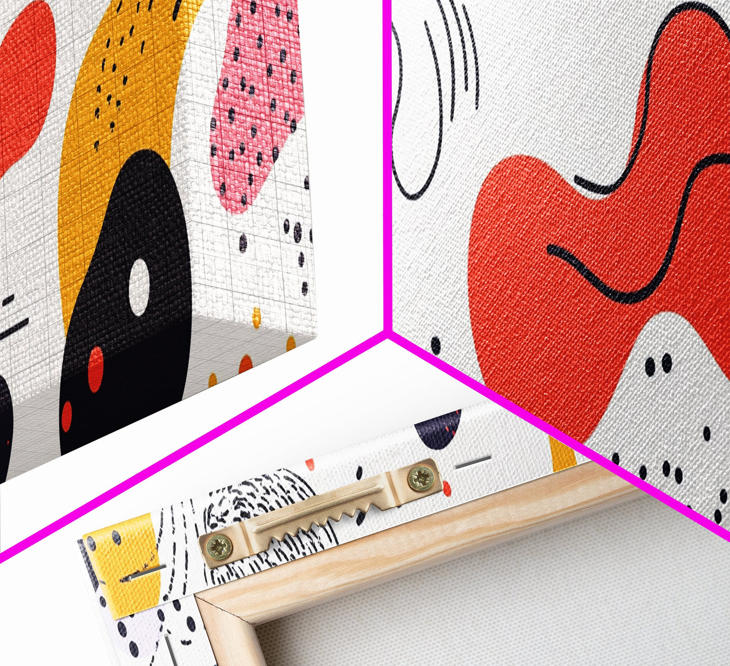 Retro 90s Style Wall Art, Panoramic Print, Splotchy Abstract Mall Art, Shopping Mall Style Decor, Modern Art