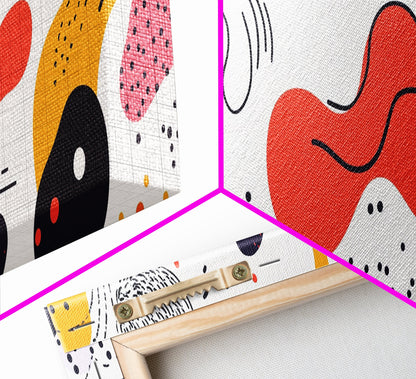 Retro 90s Style Wall Art, Panoramic Print, Splotchy Abstract Mall Art, Shopping Mall Style Decor, Modern Art