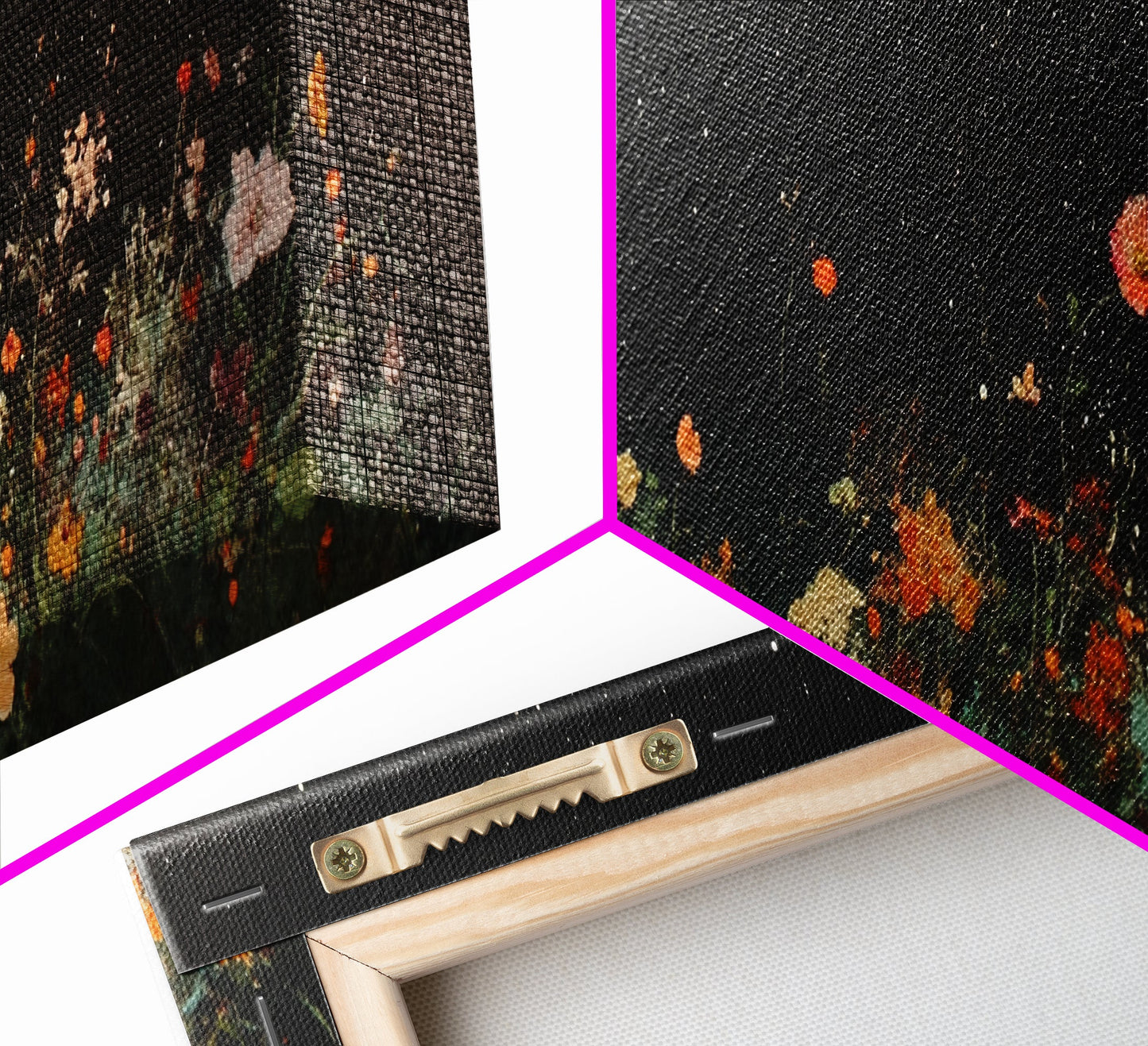 Bunch of Wild Flowers Under a Starry Night Sky, Boho Farmhouse, Eclectic Decor, Kitsch Wall Art, Modern Farmhouse Wall Art