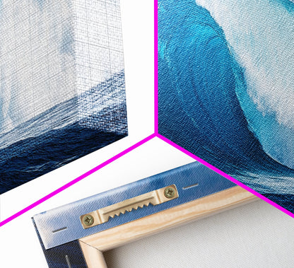 The Wave - Huge 40 Foot Wave - Surfer Decor - Framed Canvas Print - Nautical Decor - Nautical Art - Seascape Painting