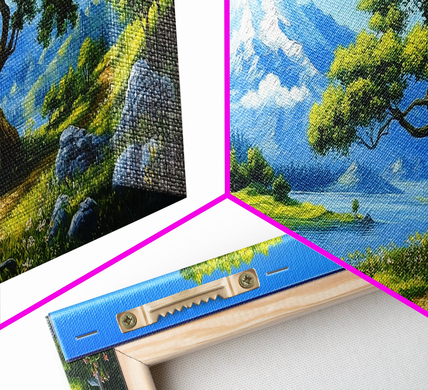 Vintage Oil Painting Canvas Print, Wall Art, Nature Painting, Panoramic Landscape Painting, Large Gallery Art