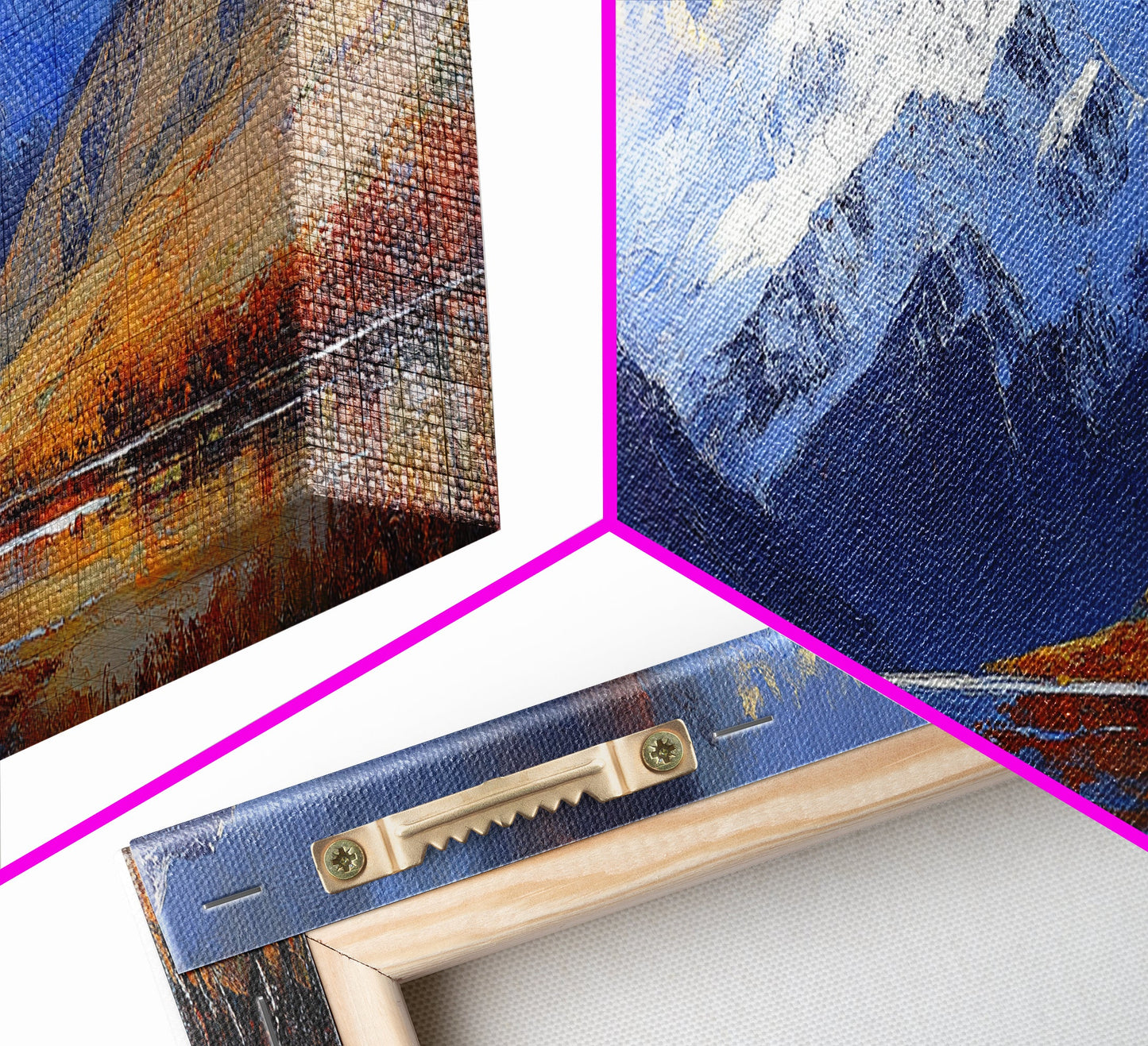 Landscape Wall Art - Framed, Horizontal Landscape Print, Panoramic Landscape Wall Art, Oil Painting Landscape, Above Bed Long Wide Print, Modern Wall Art