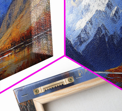 Landscape Wall Art - Framed, Horizontal Landscape Print, Panoramic Landscape Wall Art, Oil Painting Landscape, Above Bed Long Wide Print, Modern Wall Art