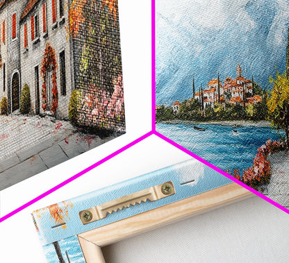 Positano Oil Painting Print, Original Art of Amalfi Coast Italy, Italian Vacation Art, European Vacation Gift Idea, Living Room Decor