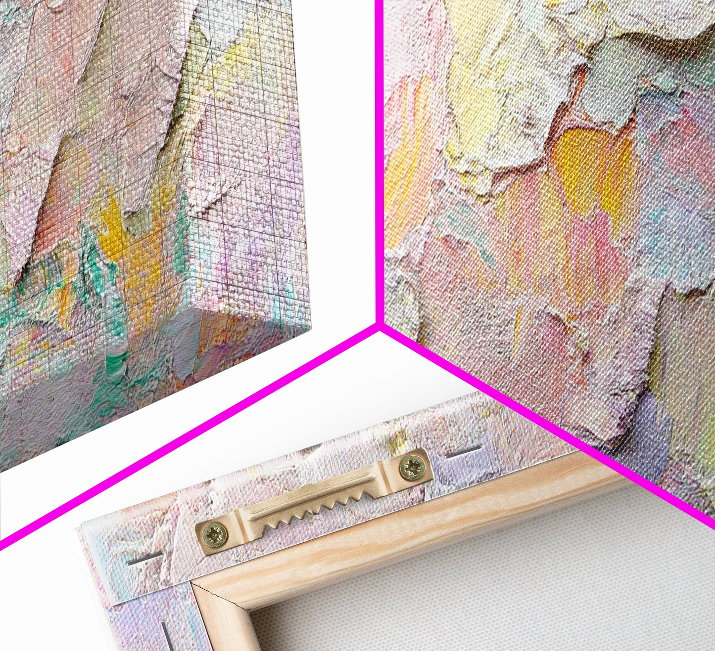 Abstract Moody Floral Wall Art, Framed Canvas Print, Pink and Pastel Wall Art, Large Abstract Flower Texture Wall Art for Above Bed or Sofa