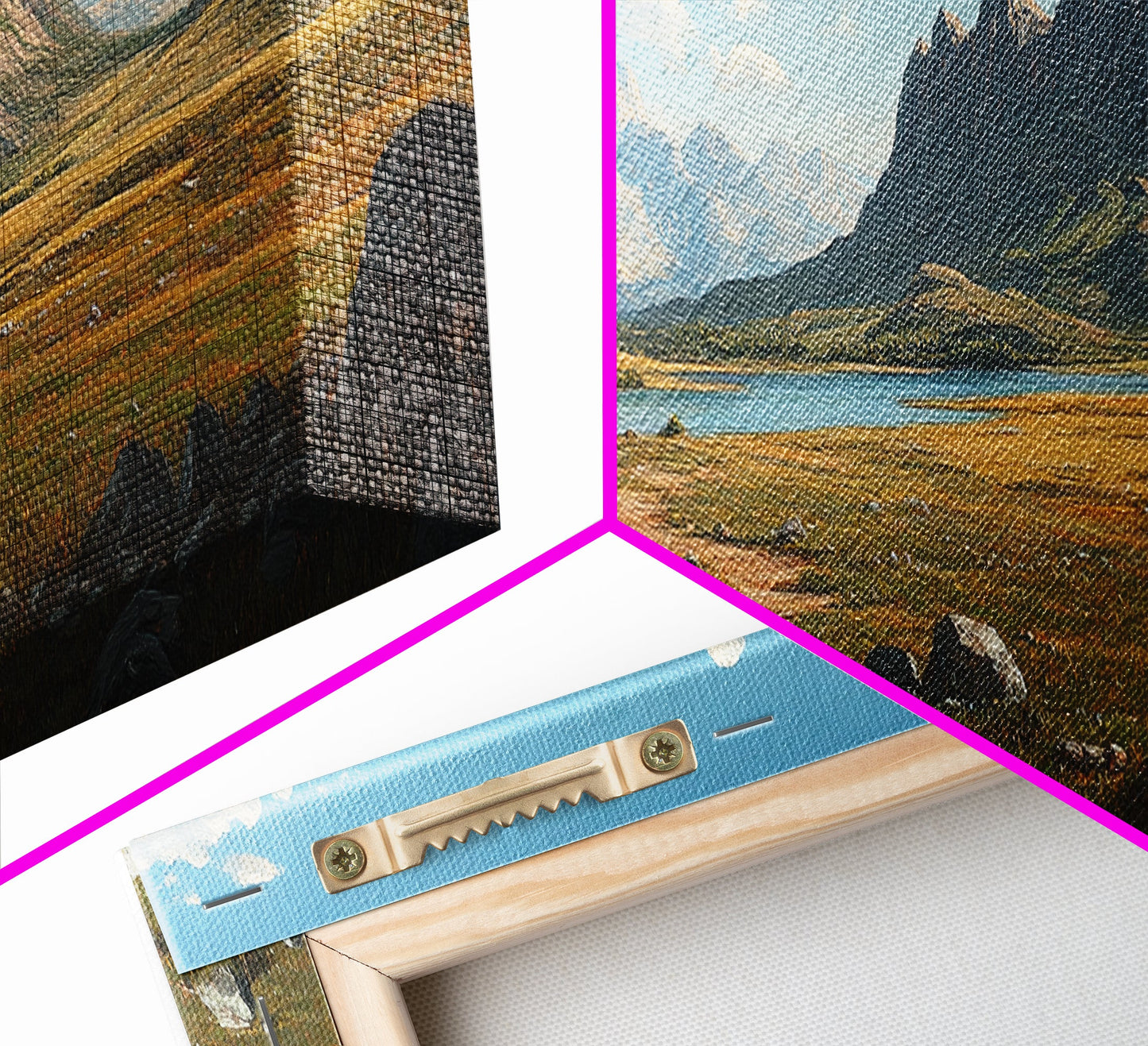 Ancient Arizona, Framed Canvas Print, Prehistoric Monument Valley, Panoramic Oversized Fantasy Wall Art