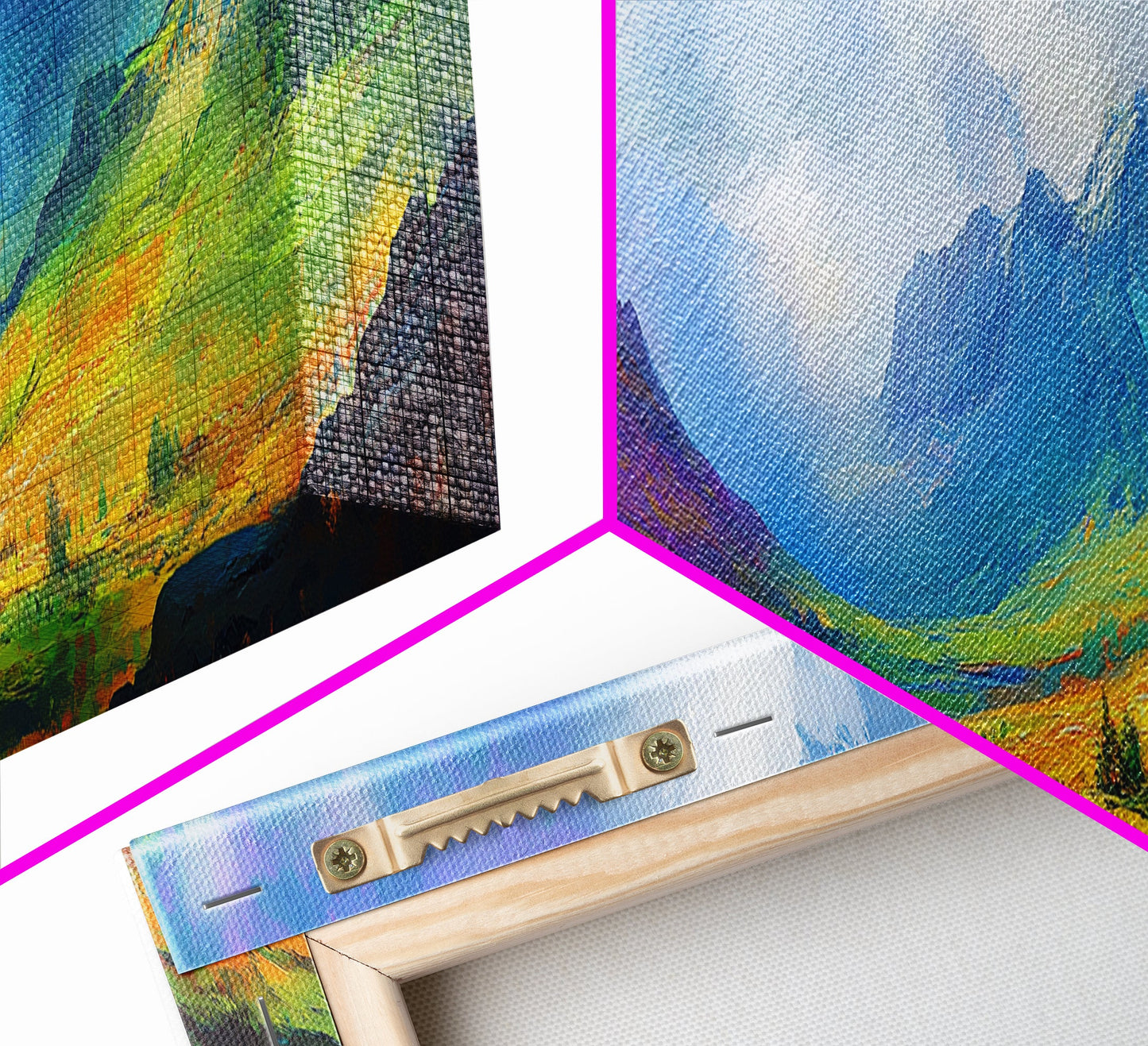 Colorful Fantasy Landscape Painting Print, Oversized Wall Art, Purple and Green Wall Art