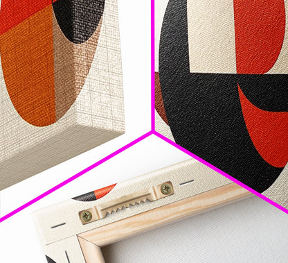 Abstract Art Deco Inspired Wall Art, Triangles and Circles, Geometric Pattern Wall Art, MCM Home Decor, Extra Wide Oversized Art