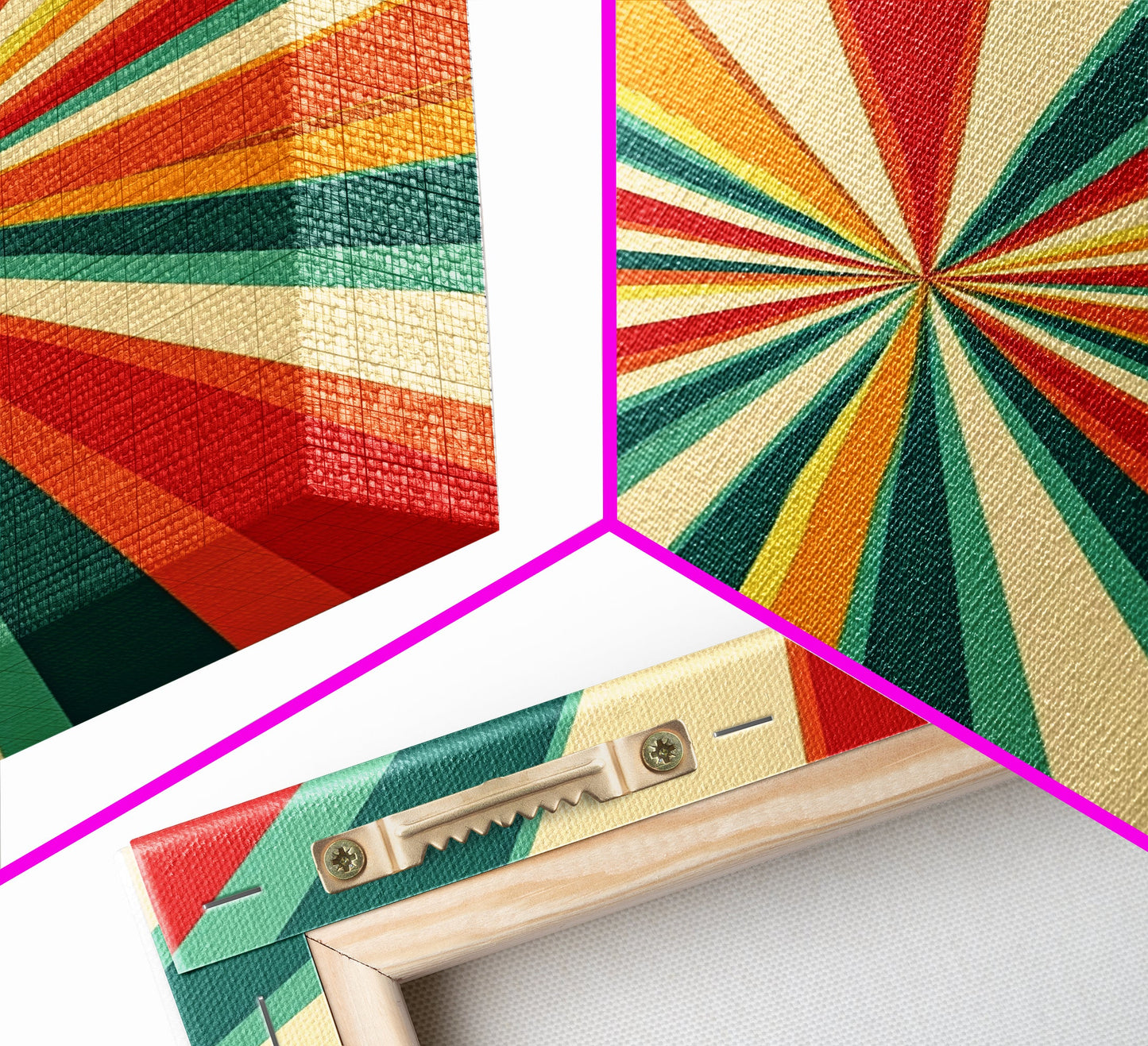 Mid-Century Abstract Art - Framed Canvas Print - Mid Century Modern Geometric Painting - Boho Style - Pastel Colors Wall Art