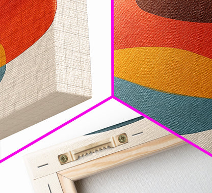 Abstract Geometric Print, White Background Modern Abstract Art, Mid-Century Modern Art, Red Blue and Yellow Art Ready To Hang