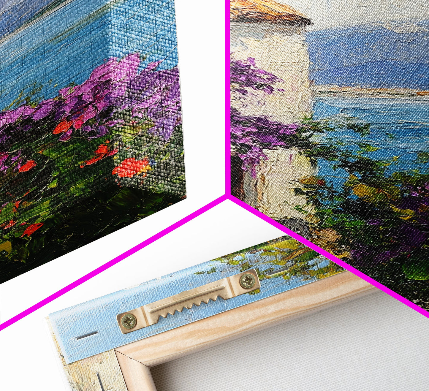 Italian Villa Art - Italy Print - Canvas Print - Gift For Italian, Italy Decor Vacation Gift Idea, Boho Modrn Art, Italy Themed Gift