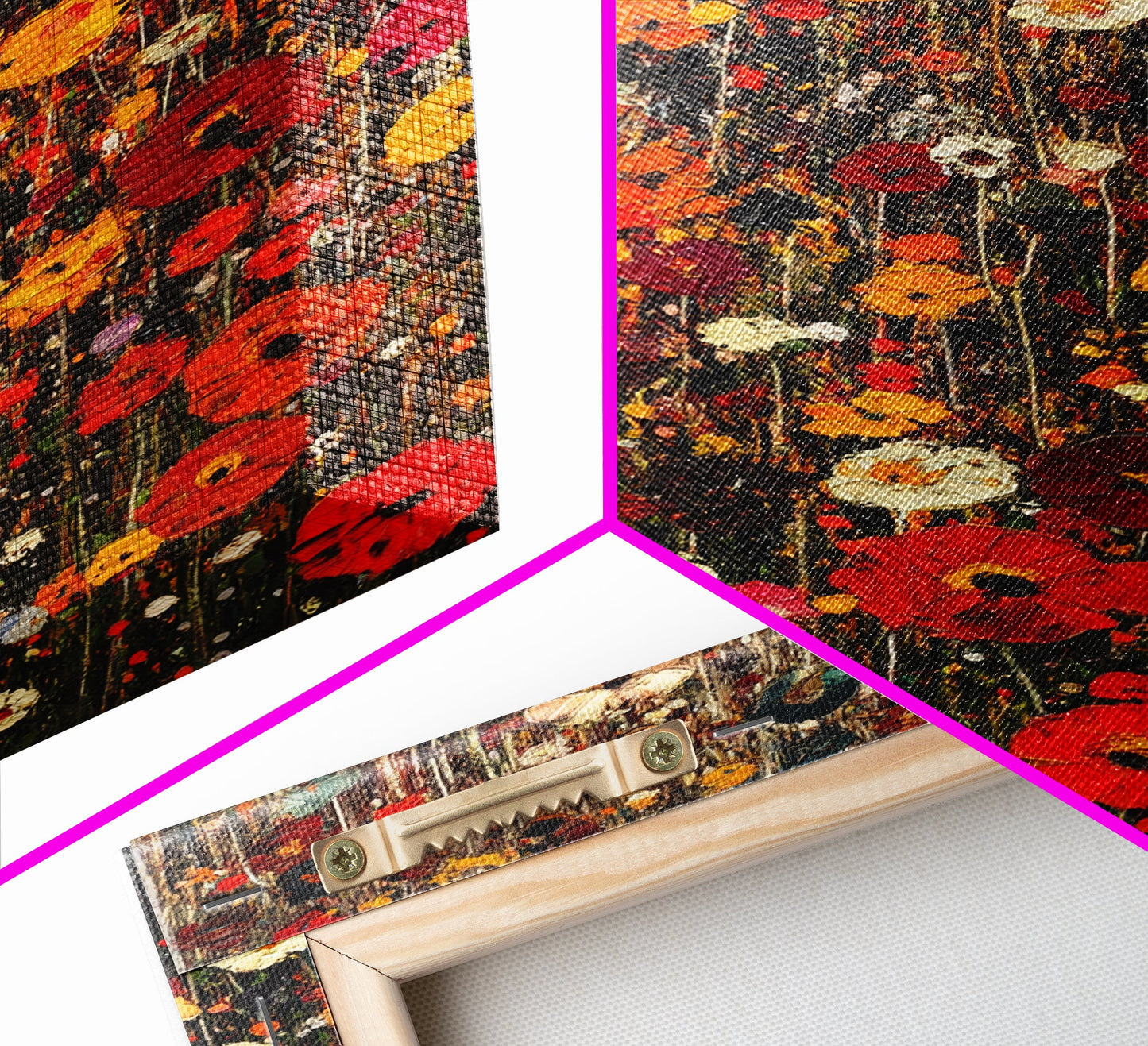 Muted Flower Print, Canvas Print With Wood Frame Boho Home Decor, Flower Art, Kitchen Art Print, Gift For Mom, Living Room Wall Decor