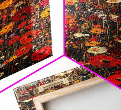 Muted Flower Print, Canvas Print With Wood Frame Boho Home Decor, Flower Art, Kitchen Art Print, Gift For Mom, Living Room Wall Decor