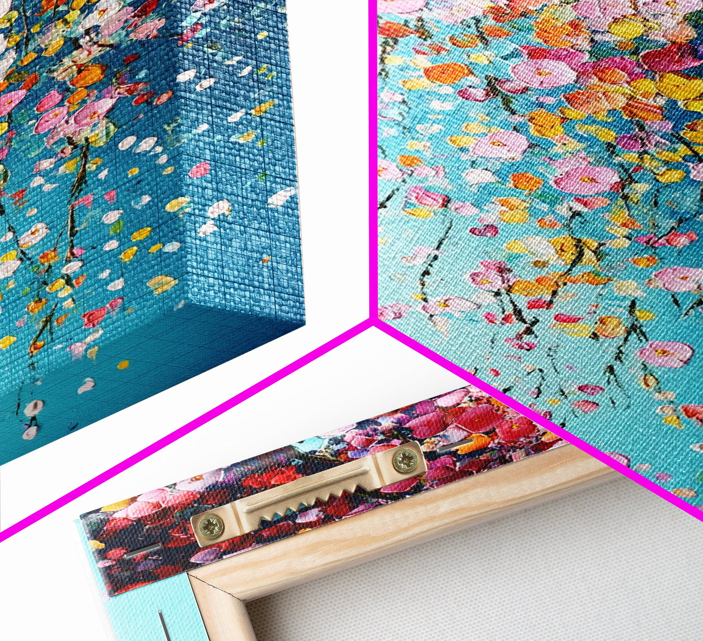 Beautiful Wild Flower Wall Art with Turquoise Background, Modern Farmhouse, Boho Style living room art, Minimalist Floral Print