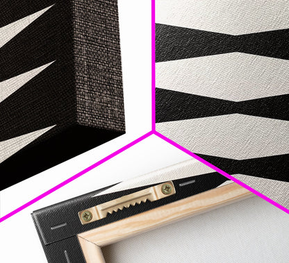 White Diamonds Geometric Aztec Terracota Canvas Print, Modern Farmhouse, Southwestern Art, Arizona Art, Black and White Wall Art