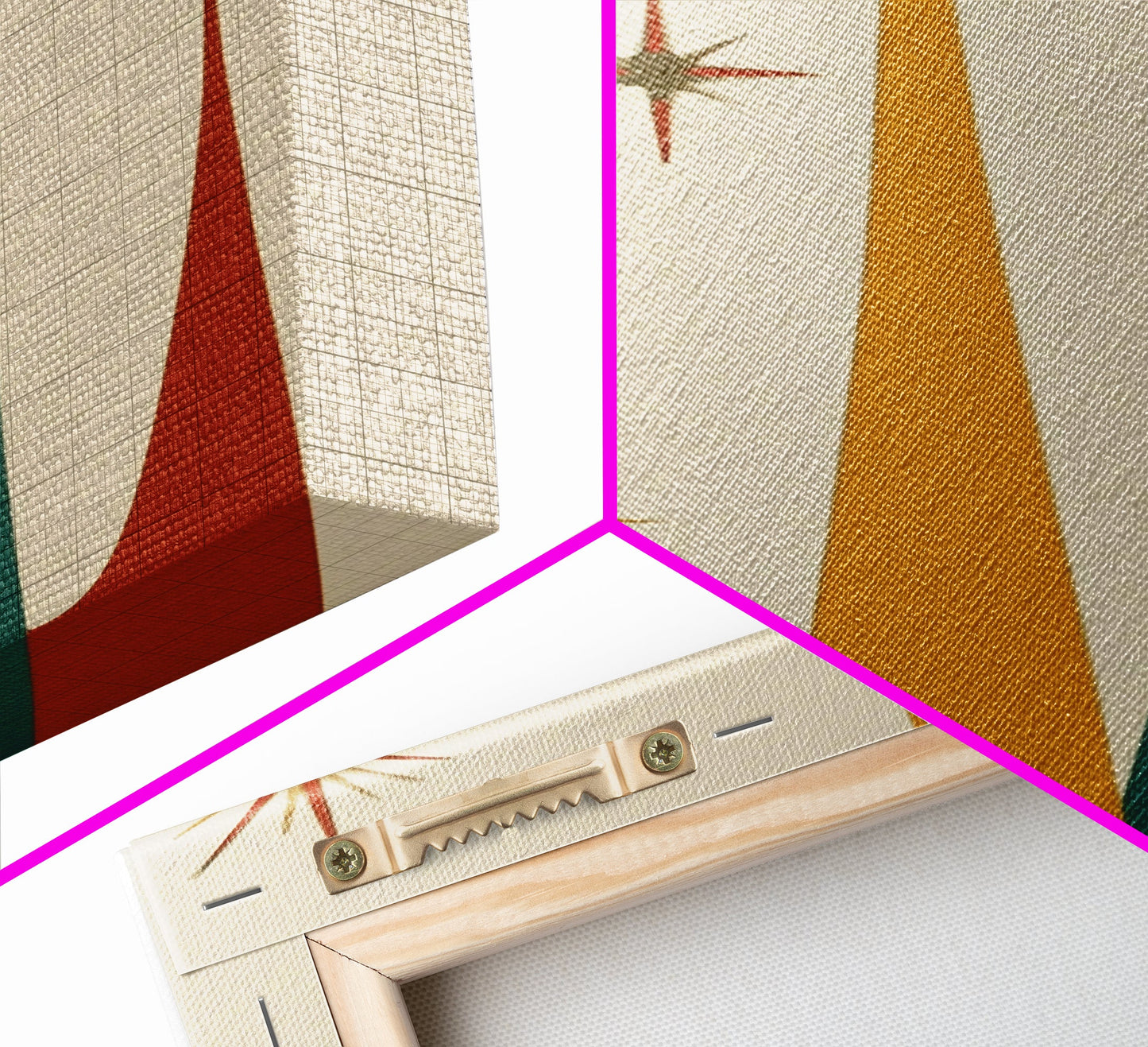 Retro Mid Century Modern Star Burst, 1950s Style Wall Art, Canvas Print, Star Burst Canvas, Retro Home Decor, Starburst Wall Art