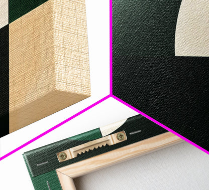 Horizontal Mid Century Modern Wall Art Framed Canvas Print, Oversized Extra Large Over Sofa living Room Wall Decor, Wall Hanging Canvas