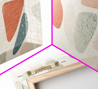 Abstract Shapes Geometric Wall Art Canvas Print, MCM Style Home Decor, Above Sofa Art Home Decor