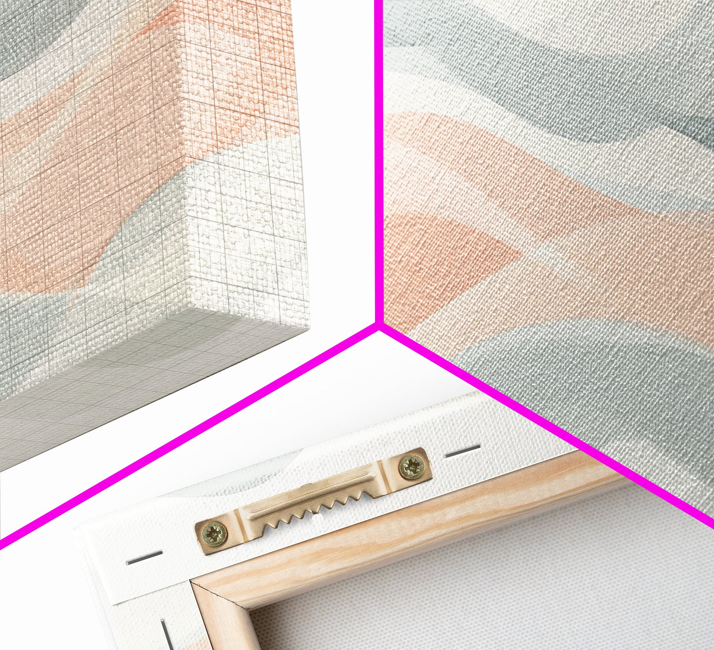 Retro Wall Art MCM Inspired Abstract Art, Mid-Century Modern Art, Retro Geometric Art, Ocean Waves, Modern Abstract Pastel Painting