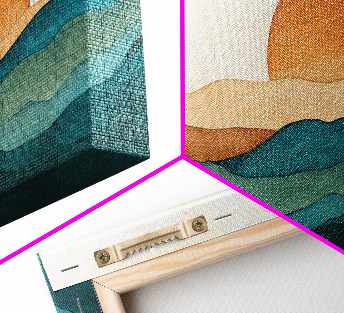 Kitsch Sunset Landscape Painting Print, Boho Wall Decor, Minimalist Wall Art, Eclectic Gift Idea, Kitsch Living Room Decor