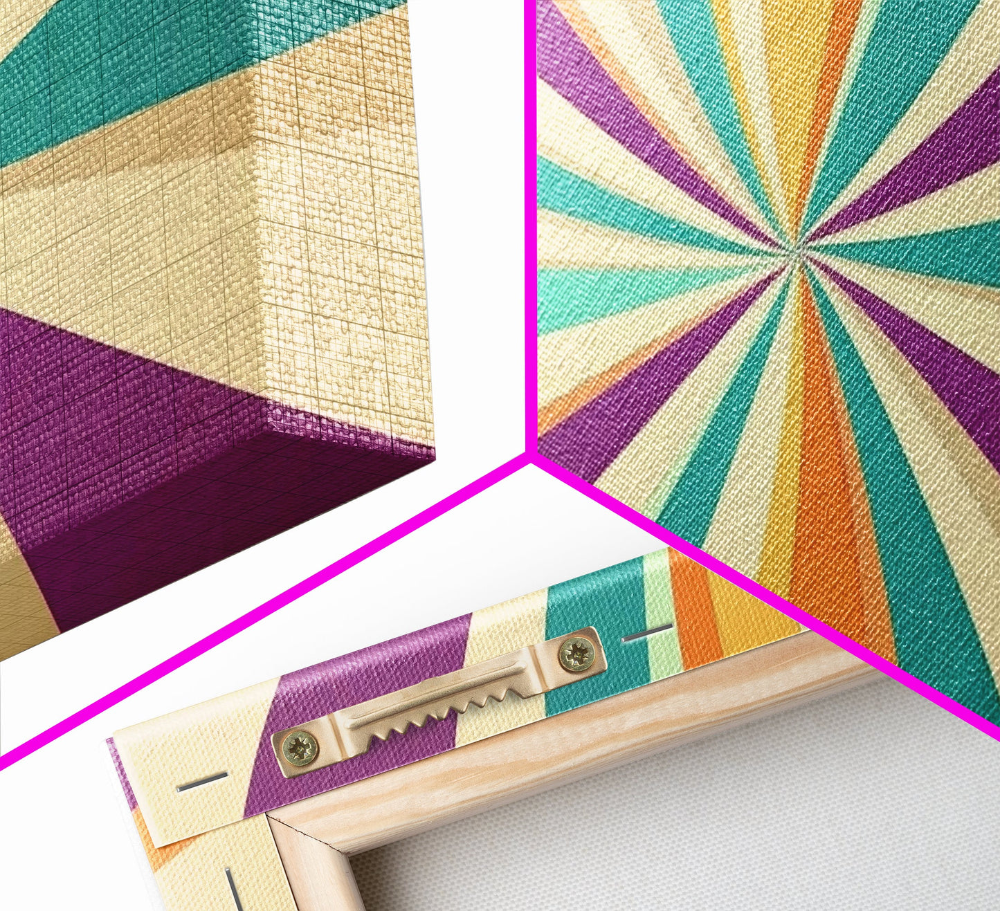 Mid Cenutry Modern Canvas Print Colorful Wall Art Retro 1950s Style Home Decor Above Sofa Living Room Wall Art