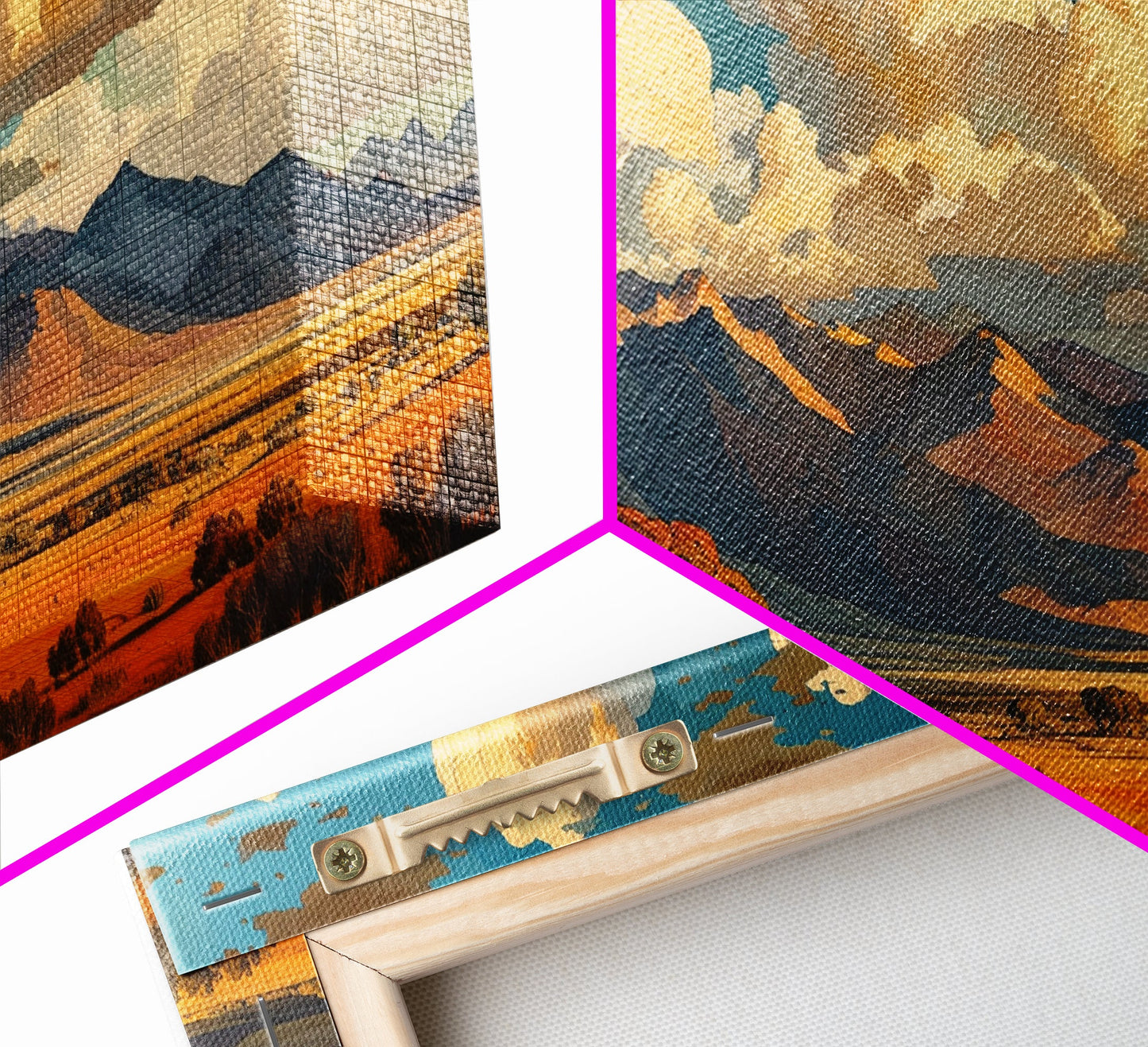 Home On The Mountains Framed Canvas Print, Southwestern Wall Art, Beautiful Home Decor For Above Sofa Or Couch, Rustic Farmhouse Art