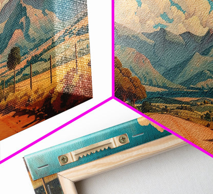 Nevada Desert Dirt Road Framed Canvas Print, Nature Print, Minimalist Wall Art, Life In The Desert, Rustic Farmhouse Above Sofa Wall Art