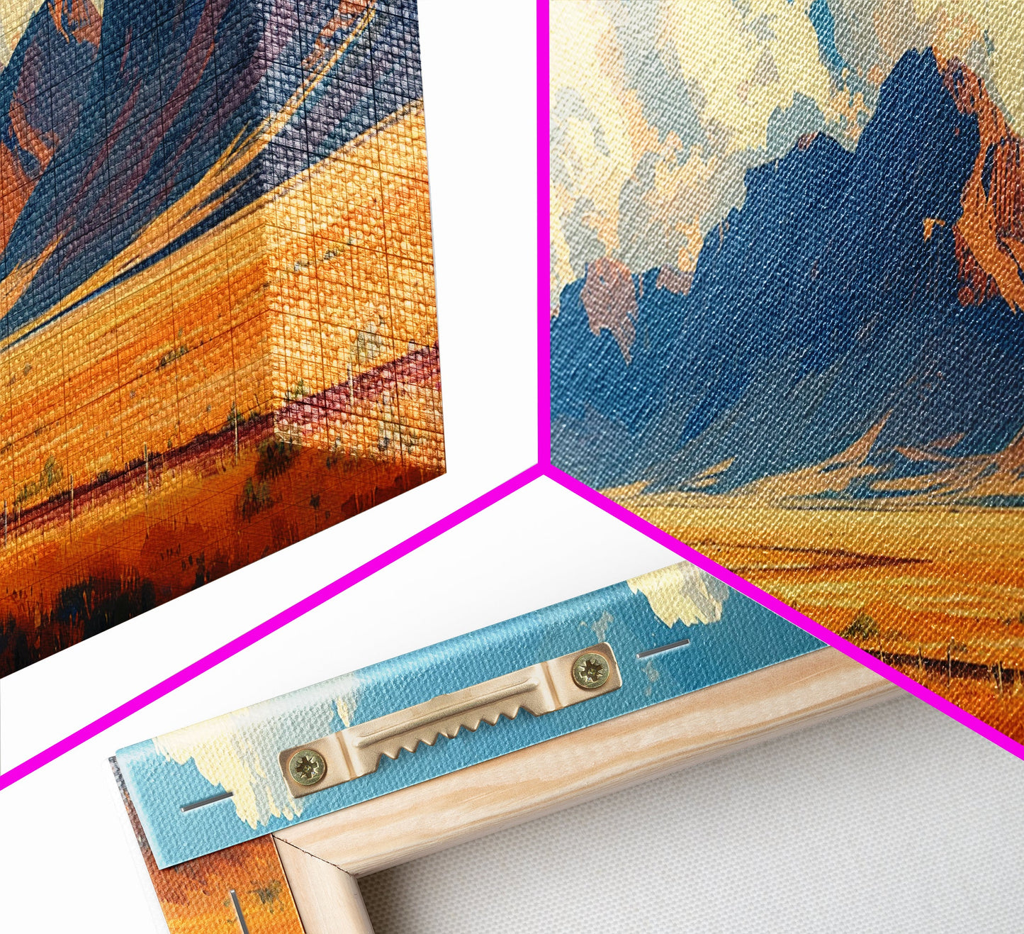 Southwestern Wall Decor | Western Wall Art | Retro Landscape Painting | Canvas Print | Retro Wall Hanging | American Western Arizona Art