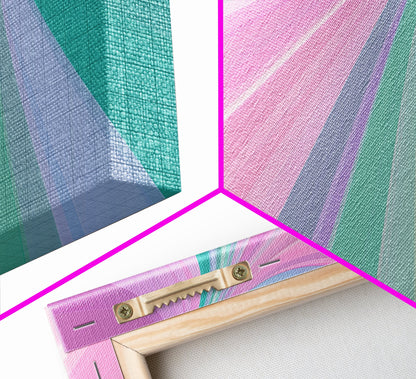 Pink and Green MCM Mid Century Modern Abstract Wall Art, 1950s Art, Retro Home Decor