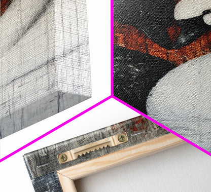 Two Swans in Love, Framed Canvas Print, Goth Decor, Wedding Gift Idea, Engagement Gift, Gift For Couples, Swan Painting, Swan Art