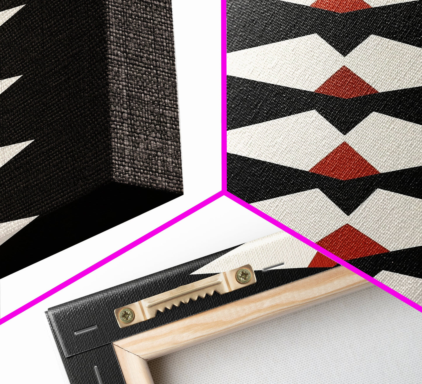 Retro Mid-Century Modern Diamond Art Canvas Print, MCM Style Home Decor