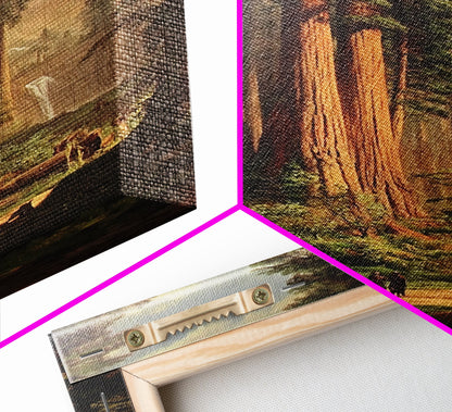 Ancient California Redwoods Framed Canvas Print, Fantasy Painting, Fantasy Wall Art, Beautiful California Wall Art