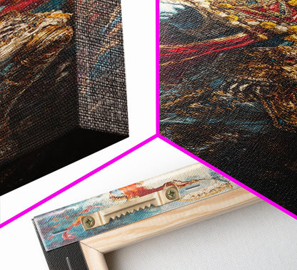 Krishna Wall Art, Radha Krishna Framed Canvas Print, Indian Hindu Wall Art