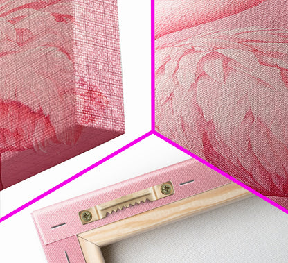 Pink Flamingo Painting Canvas Print, Flamingo Wall Art, Animals home Decor, Preppy Decor, Preppy Dorm Room Art, Preppy Decor, Girl Gift