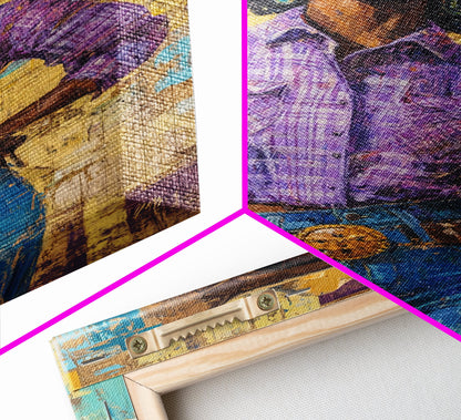 Black Cowgirl Painting Print, Rustic Modern Farmhouse, Afrocentric Wall Art, Southwestern Home Decor, African American Art