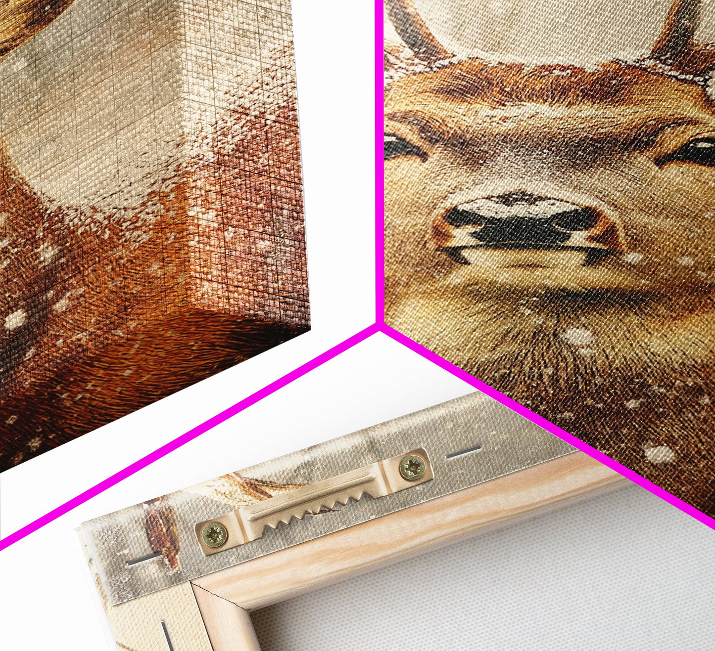 Portrait of a Deer in Winter, Framed Canvas print, Winter Decor, Winter Not Christmas Wall Art, Seasonal Decor