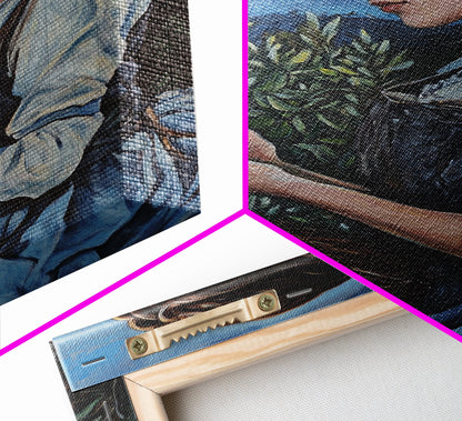 Woman In Garden Painting Print, Victorian Woman Portrait Painting Print, Lady In The Garden, Traditional Wall Art