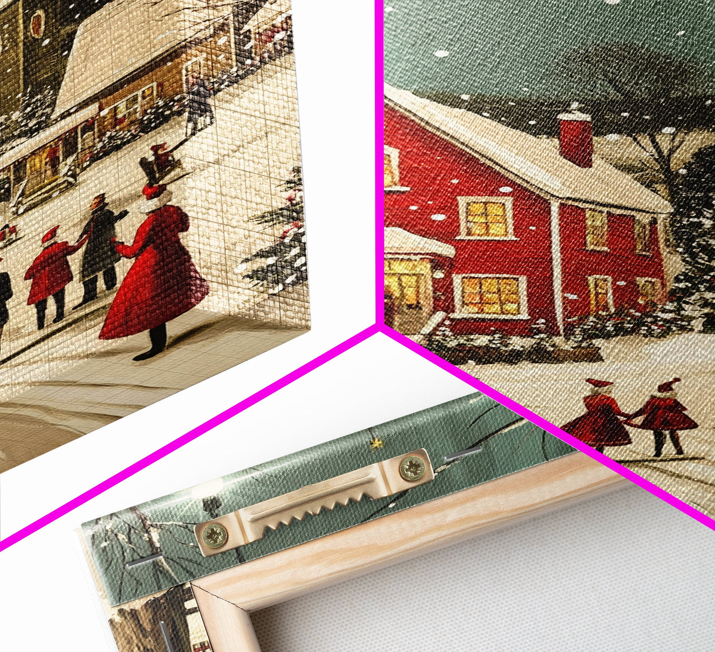 Small Town Christmas Painting Print, Christmas Village Art, Christmas Village Painting, Christmas Home Decor, Christmas Living Room Art