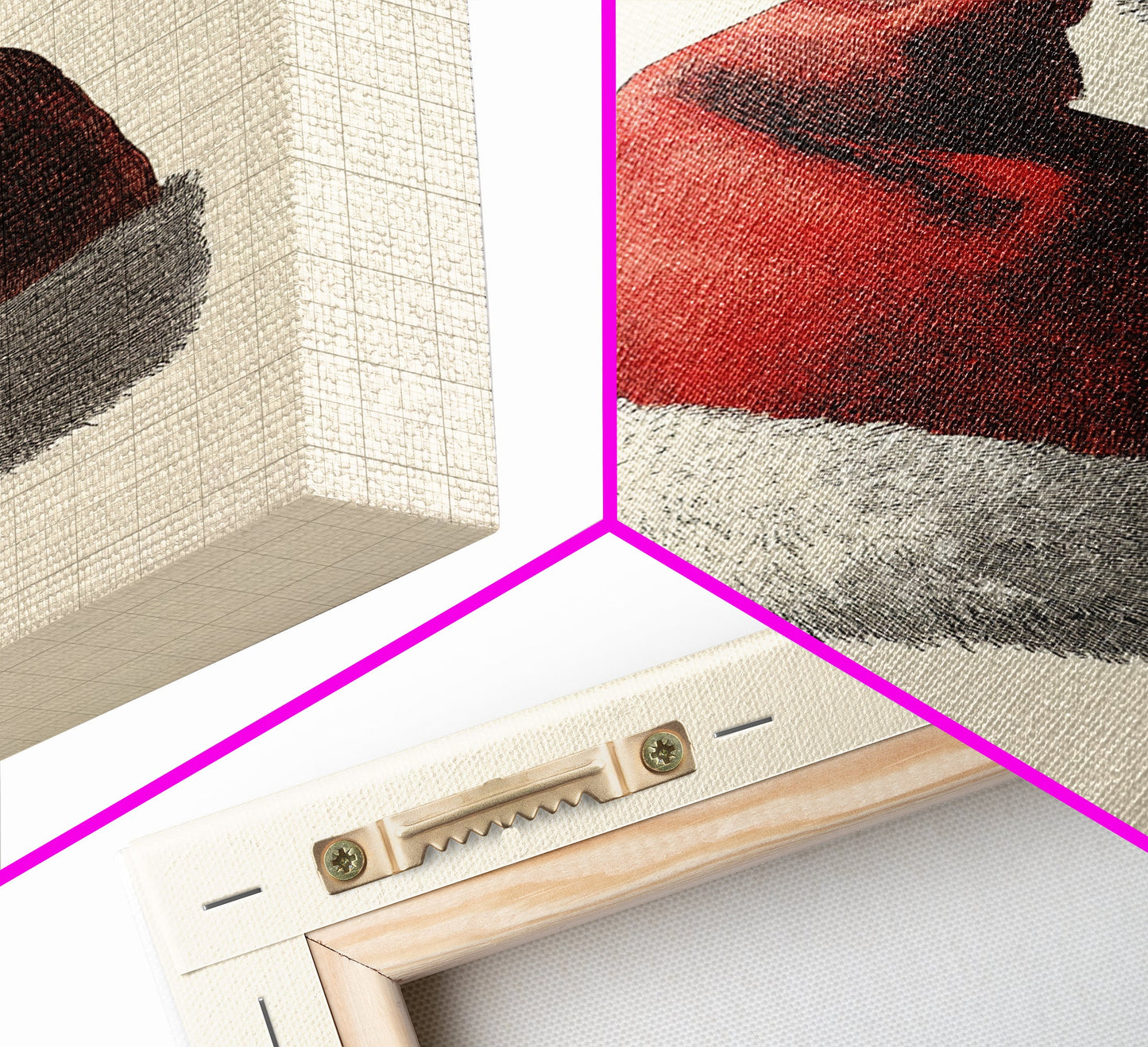 Painting of Santa's Hat Canvas Print - Framed Canvas - Minimalist Christmas Art - Boho Christmas Art - Rustic Christmas Art