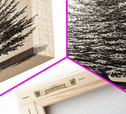 Sketch of a Christmas Tree Canvas Print - Framed Canvas - Minimalist Christmas Art - Boho Christmas Art - Rustic Christmas Art