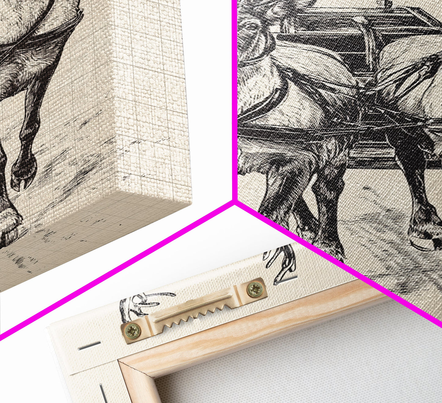 Santa's Sleigh Canvas Print - Framed Canvas - Minimalist Christmas Art - Boho Christmas Art - Rustic Christmas Art